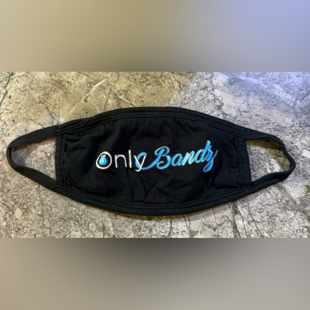 “Only Bandz” Black Cotton Face Mask – Worn Once